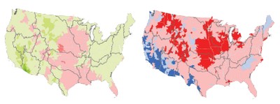 Maps of projected runoff changes in the 2030s