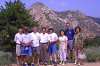 EFETAC scientists visited a reforestation site in Inner Mongolia, Northern China. Ge Sun and Steve McNulty (1st and 3rd from left) are joined by Carl Trettin (7th), Center for Forested Wetlands team leader in Charleston, SC.