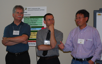 From left: Jim Fox (UNCA's NEMAC), Steve Norman (EFETAC), and Ge Sun (EFETAC) - Photo by USDA Forest Service