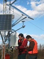 Researchers collecting eddy flux measurements - Photo by Ge Sun, USDA Forest Service