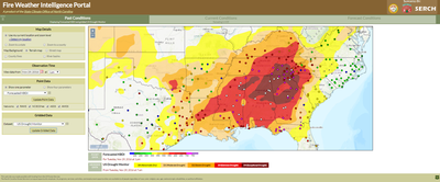 Fire Weather Intelligence Portal image showing drought and forest fire potential in fall 2016. 
