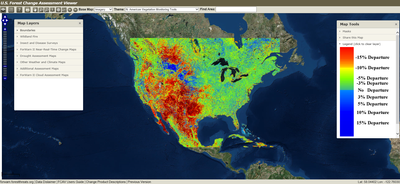Map image from ForWarn II's Forest Change Assessment Viewer